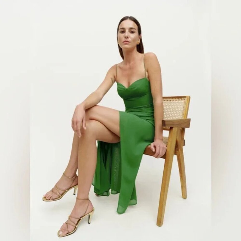 Reformation Kourtney Dress - Kelly Green - 6